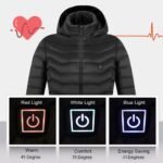 Winter Heated Jacket USB Electric Cotton Coat Zip-up Heater Thermal Clothing Heating Vest For Men - Image 9