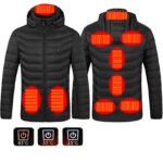 Winter Heated Jacket USB Electric Cotton Coat Zip-up Heater Thermal Clothing Heating Vest For Men - Image 6